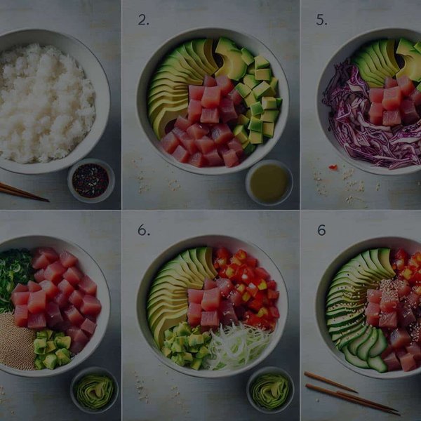 Quelles sont les étapes pour un poke bowl au thon équilibré et savoureux ?